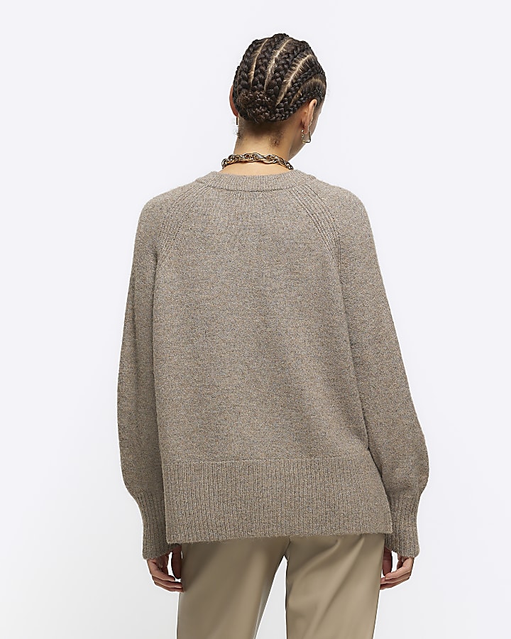 Brown knitted jumper