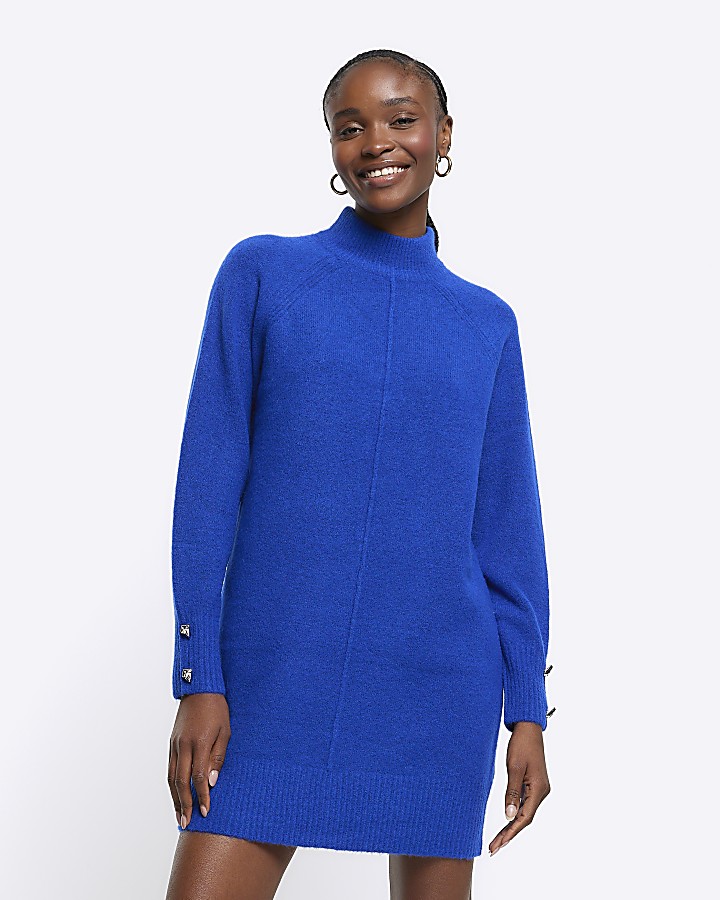 Royal blue knit store dress