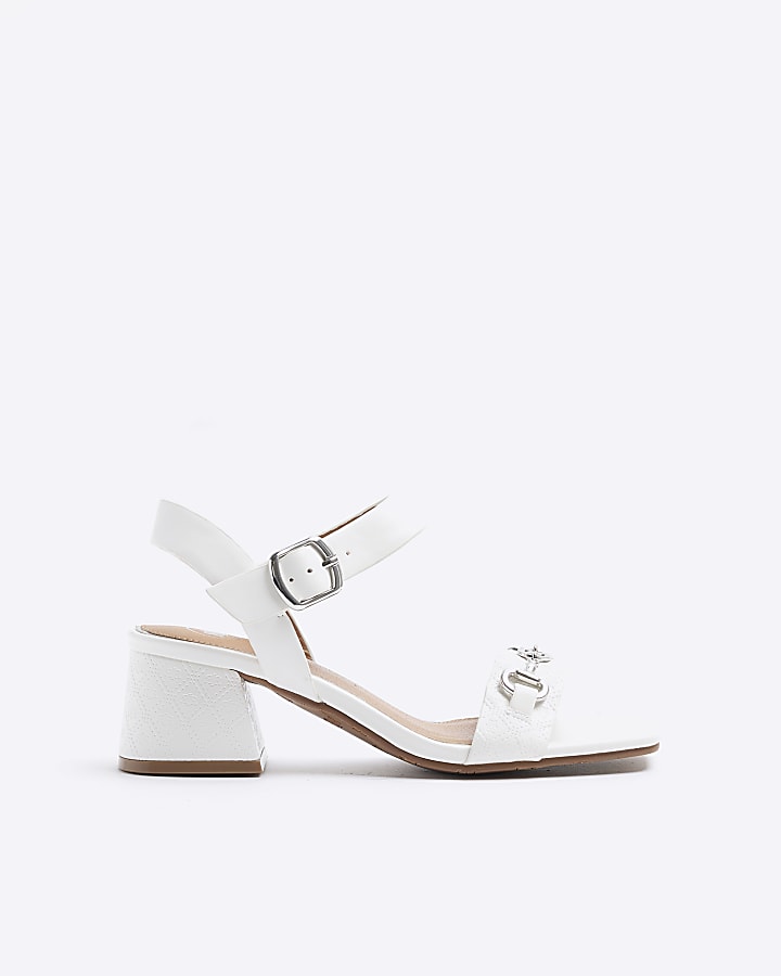 River island store white block heels