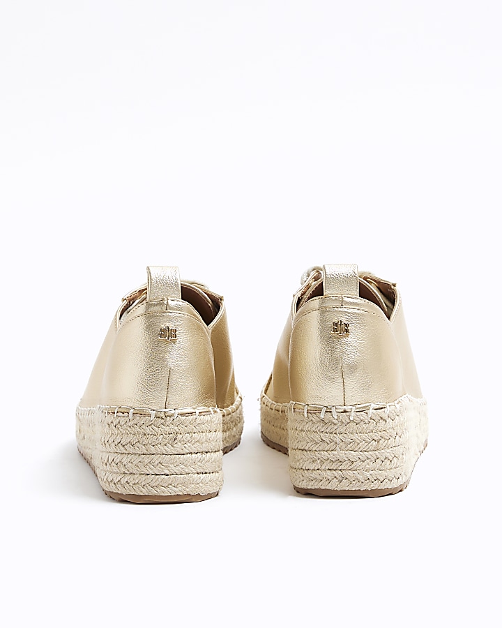 Gold Espadrille Trainers