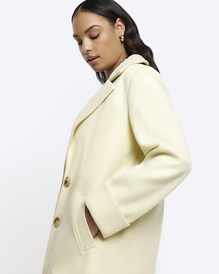 Yellow button up longline coat