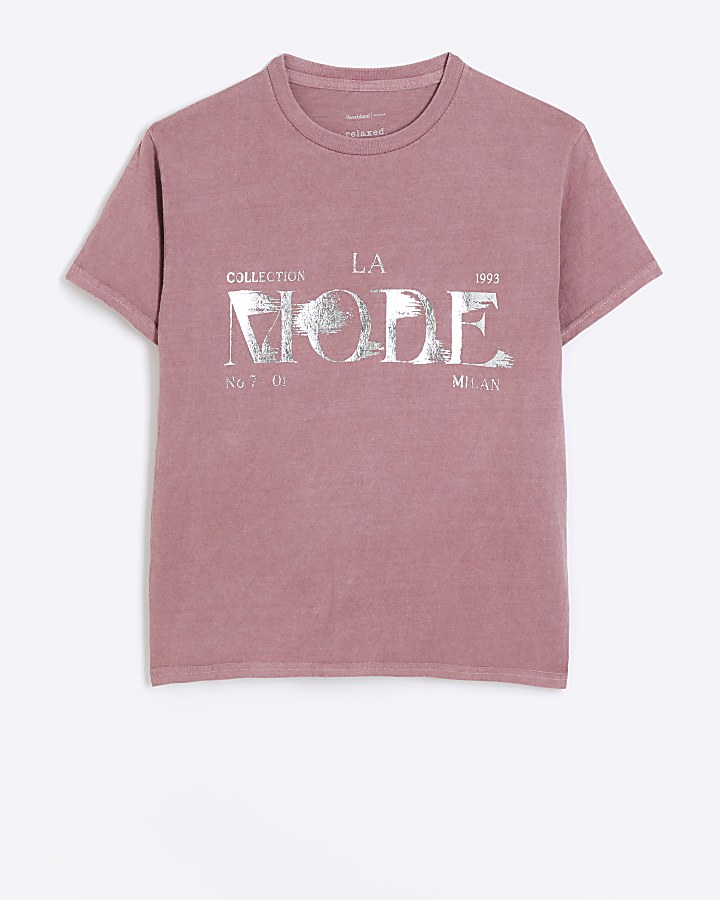 Pink graphic foil t-shirt