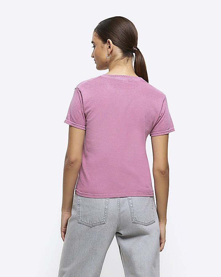Pink graphic foil t-shirt