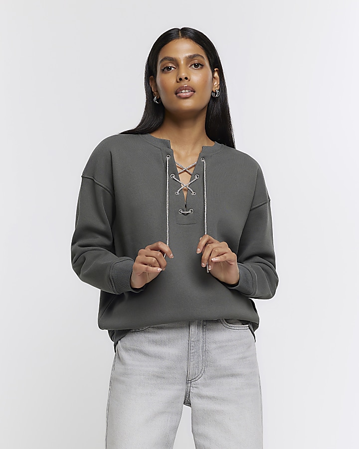 River island 2025 grey sweatshirt