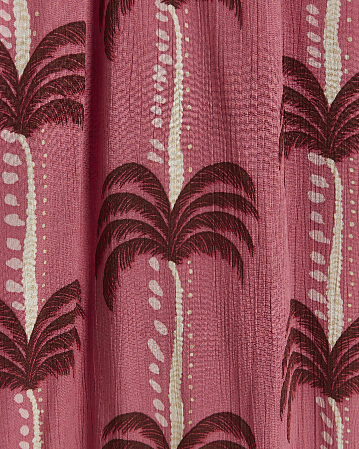 Plus pink palm tree wide leg beach trousers