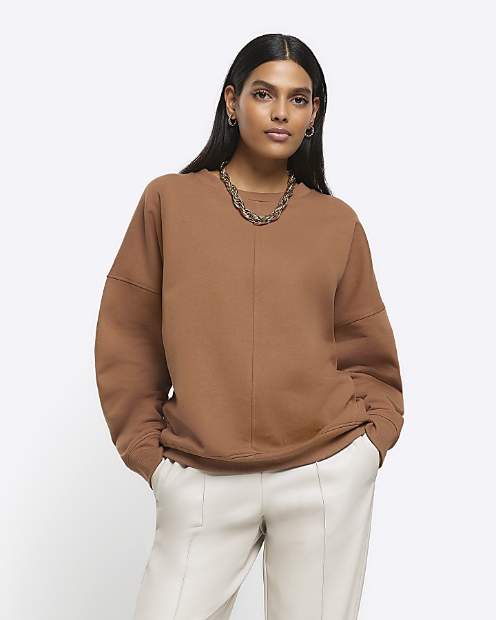 Brown oversized sweatshirt | River Island