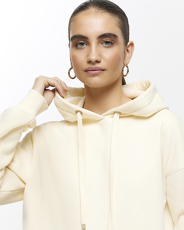 Cream plain hoodie River Island