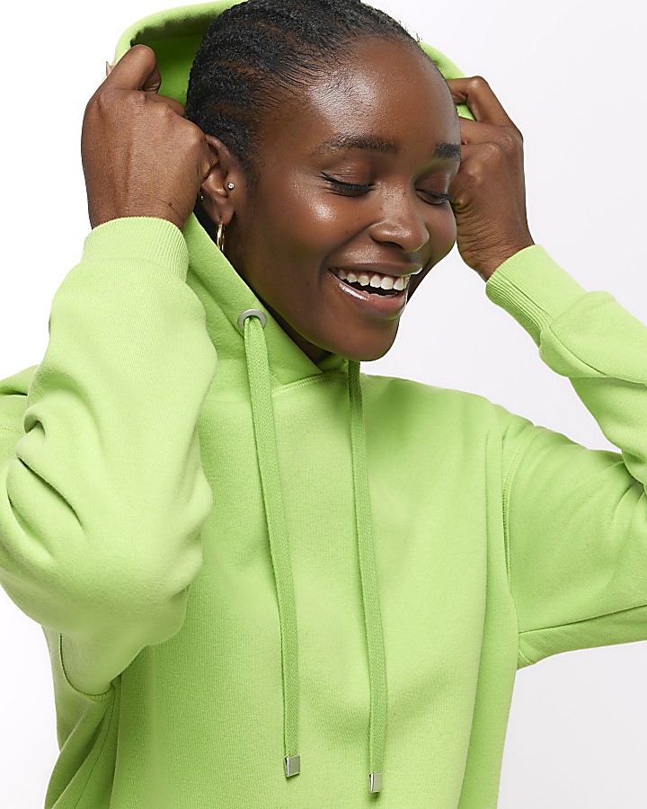 Green plain hoodie
