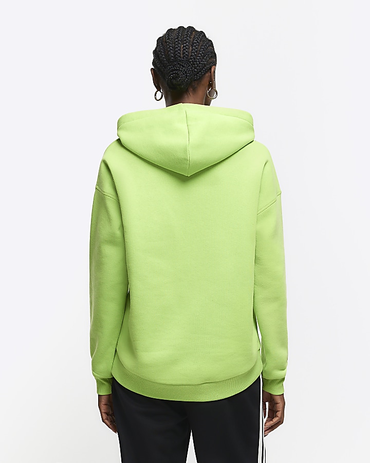 Green plain hoodie