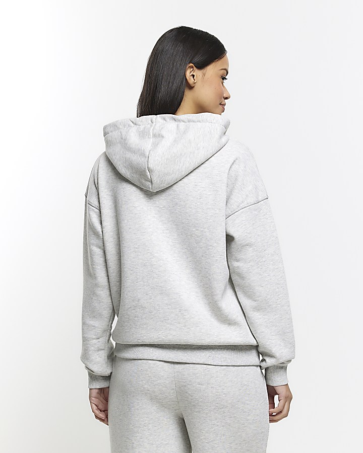 Grey plain hoodie