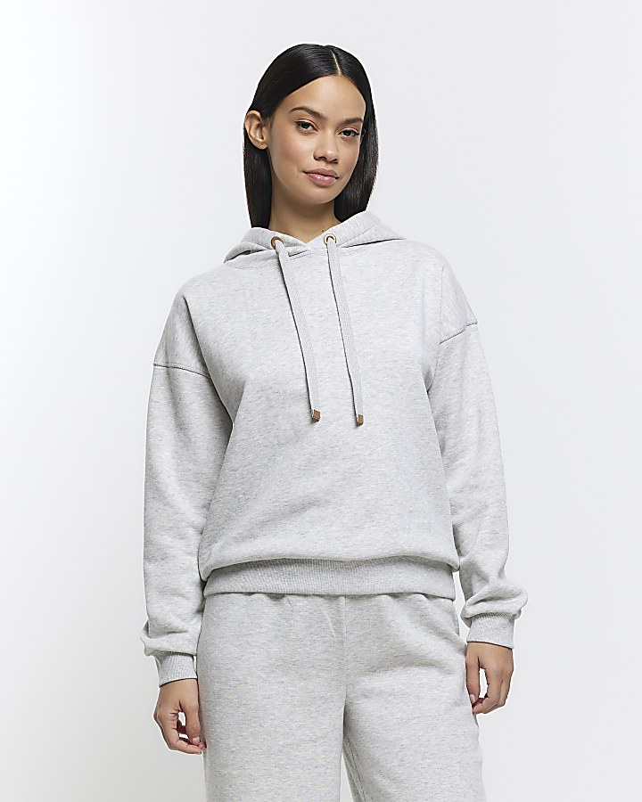 Grey plain hoodie | River Island