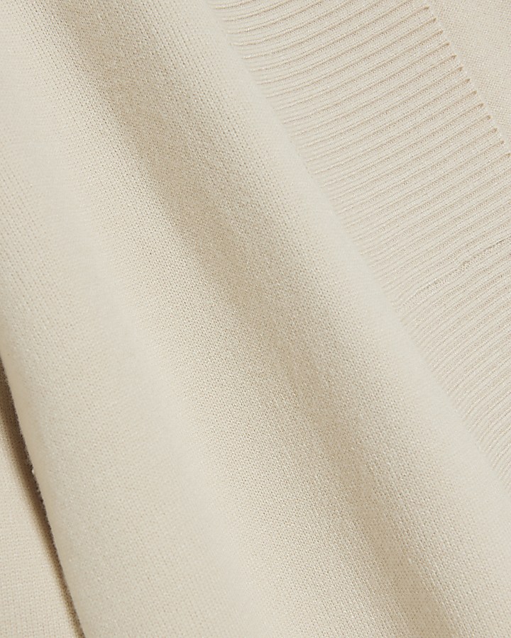 Petite beige longline cosy cardigan