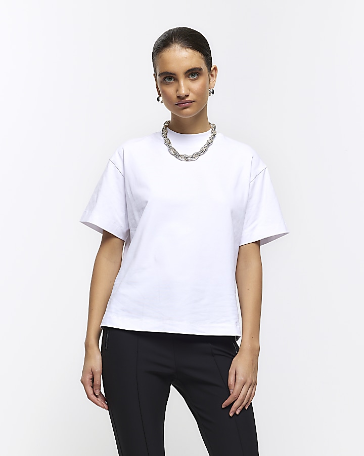 White High Neck T-Shirt