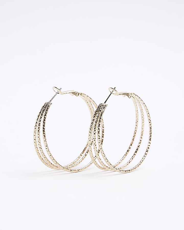 Gold Multirow Hoop earrings