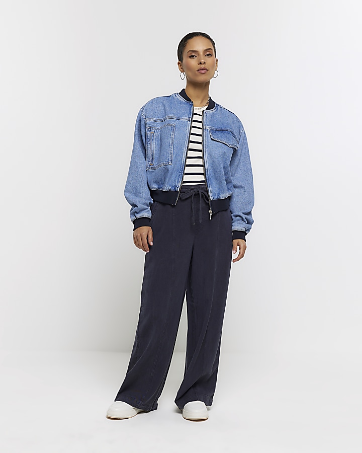 Petite hotsell navy trousers