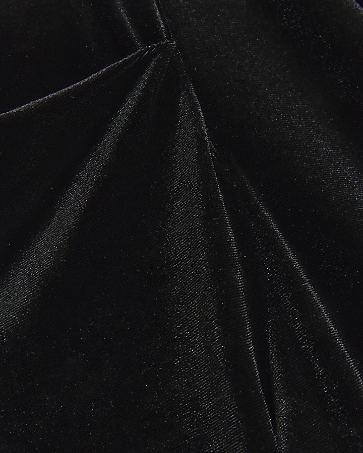 Black velvet one shoulder bodysuit