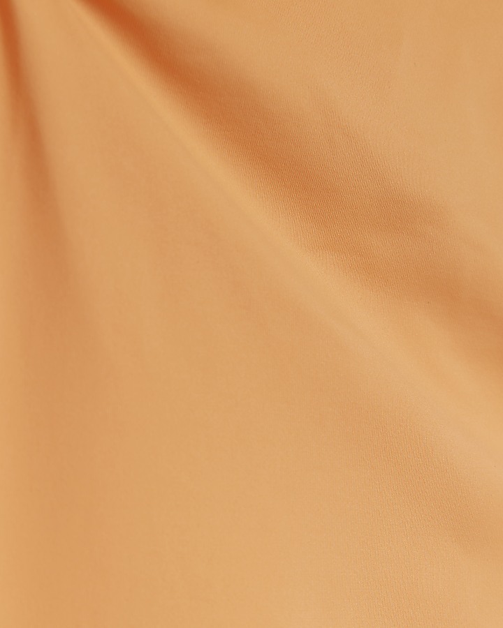 Orange beaded plunge swimsuit