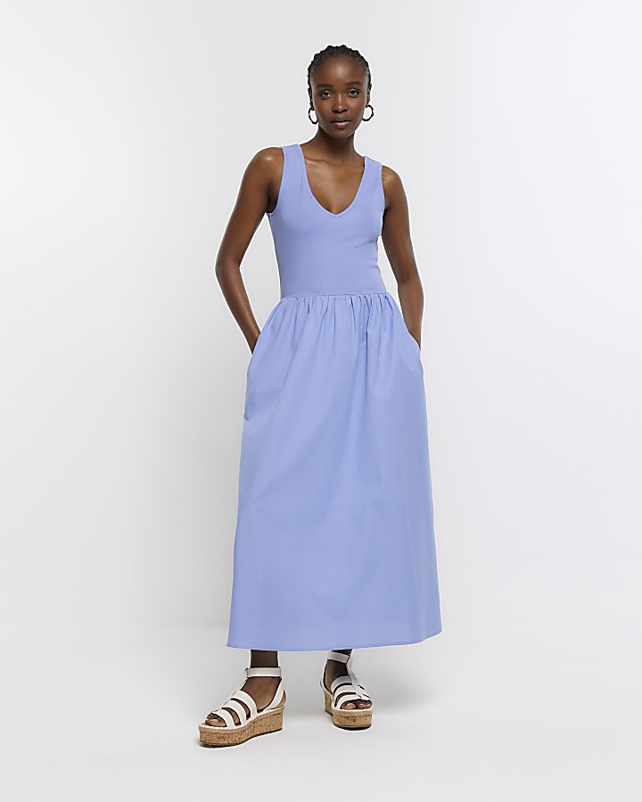 Linen skater outlet dress