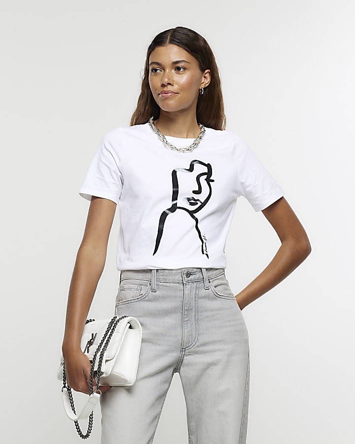 White face graphic t-shirt | River Island