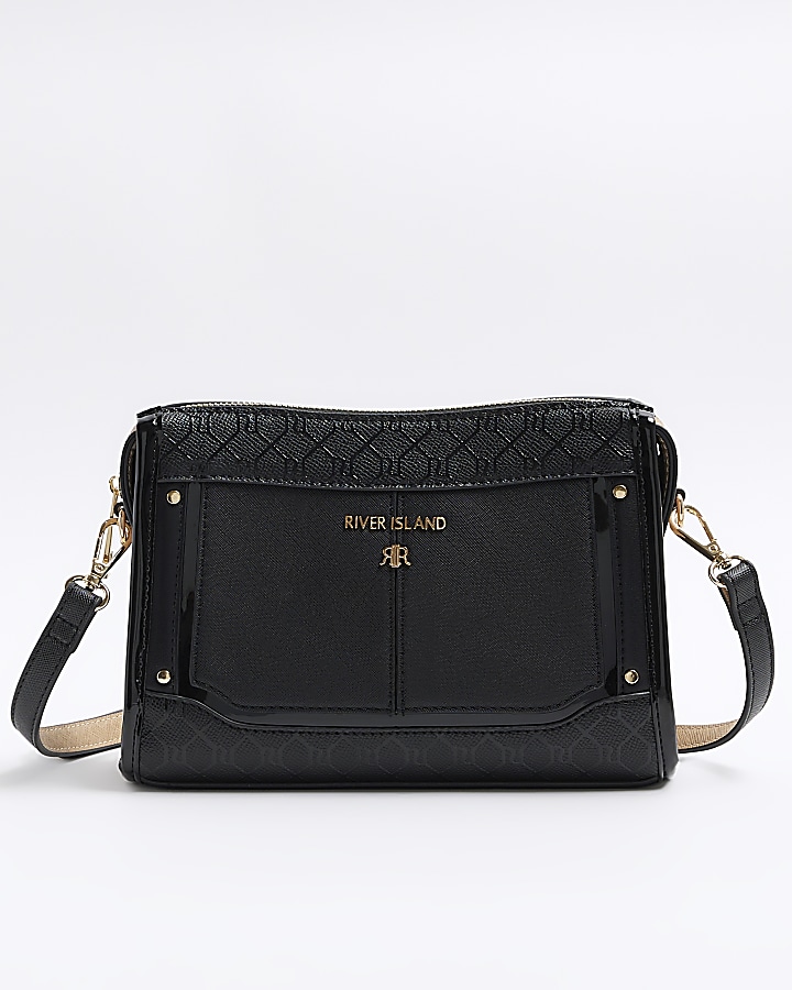 River island discount black monogram bag