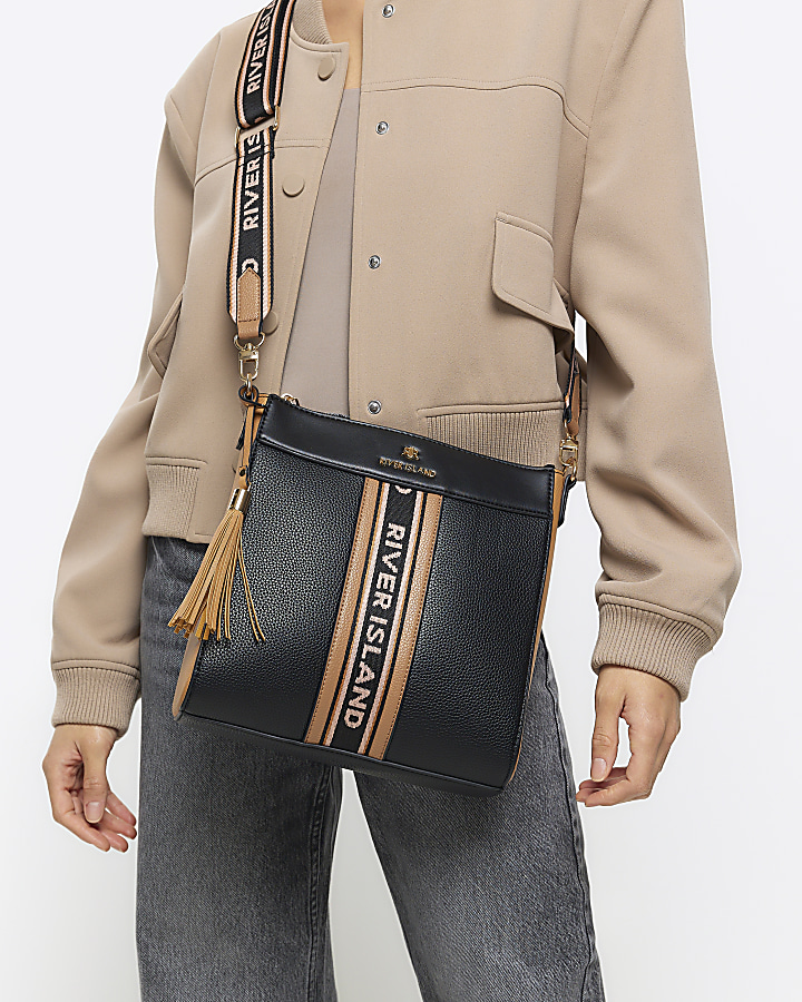 River island black store crossbody bag