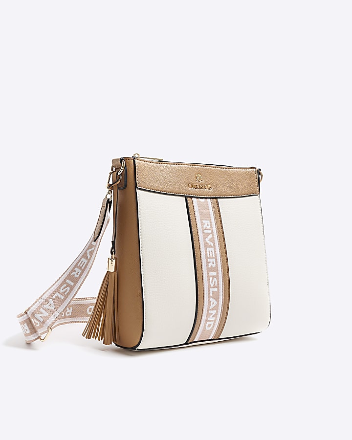 Cream webbing messenger cross body bag River Island