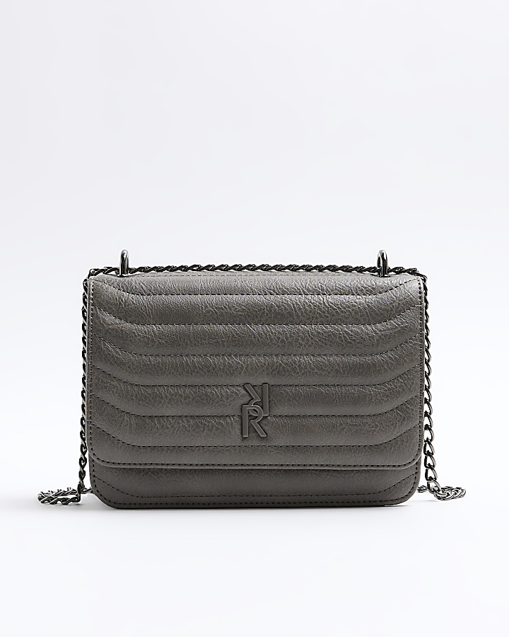 River island grey shoulder bag sale