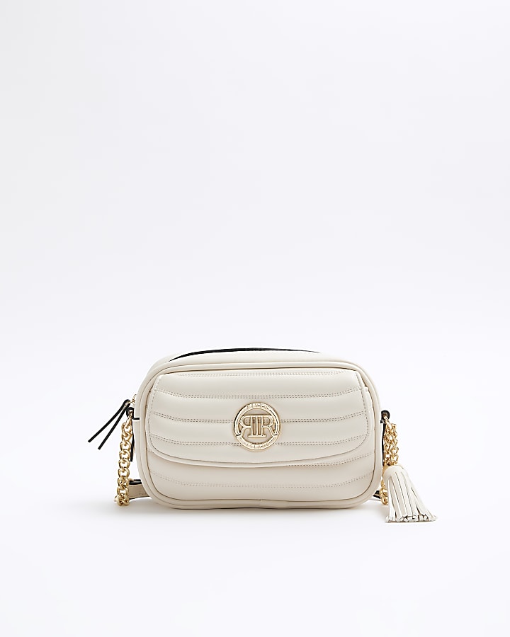 Cream soft cross body bag