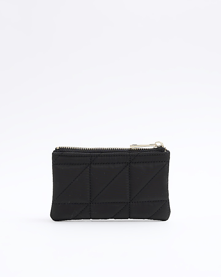 Black soft quilted pouch purse