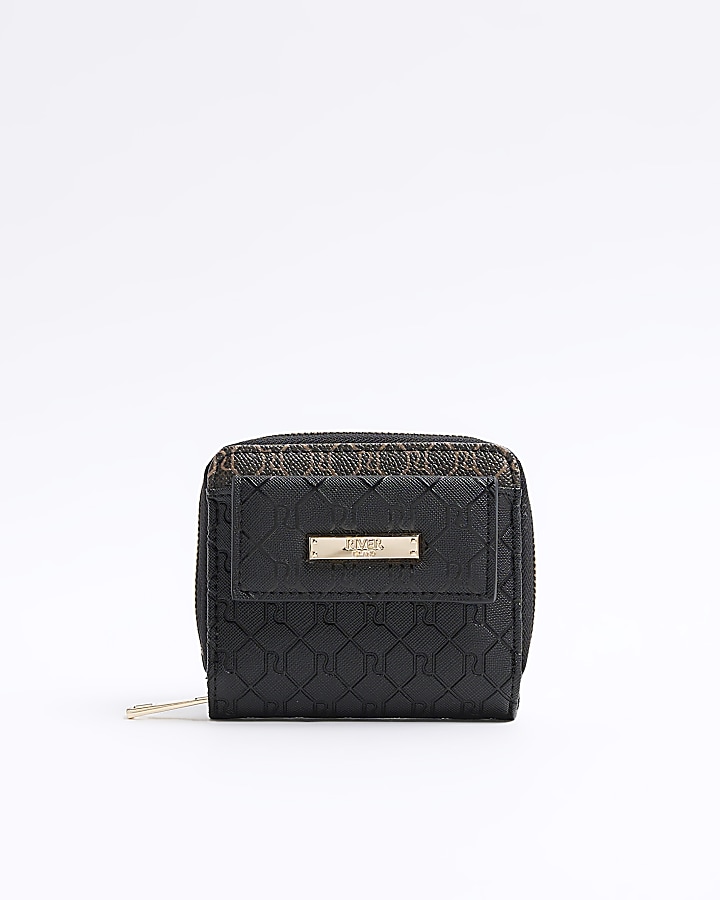 Black embossed purse