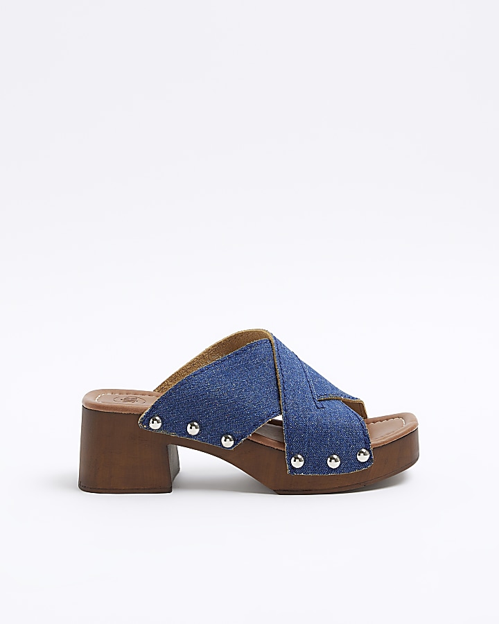 Denim clogs best sale