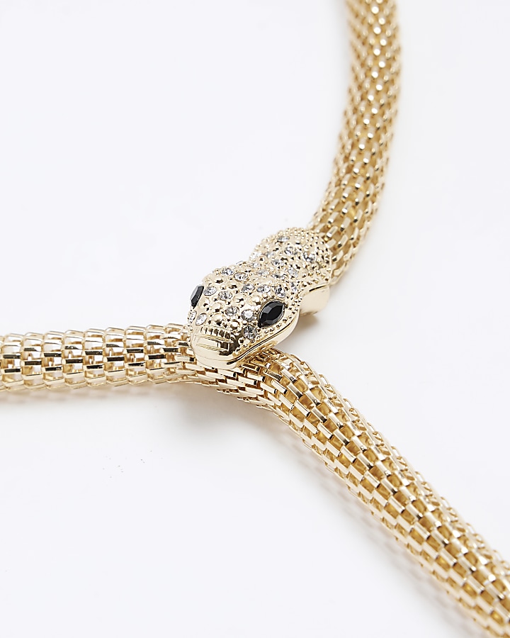Gold Snake Layering Necklace