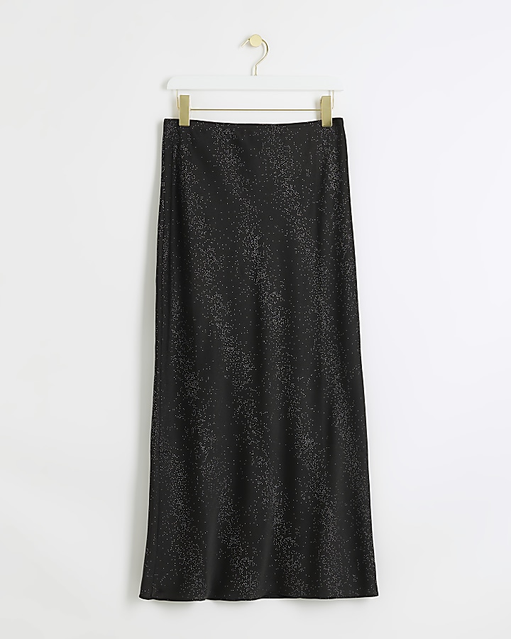 Black sparkle maxi skirt