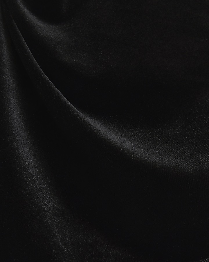Plus black velvet asymmetric bandeau top