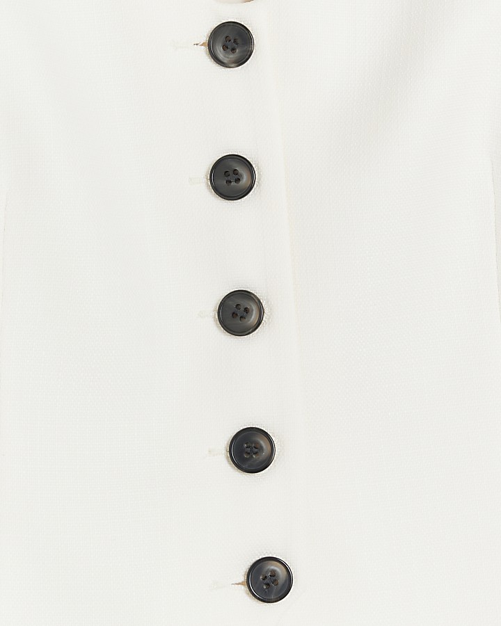 Cream button front waistcoat | River Island