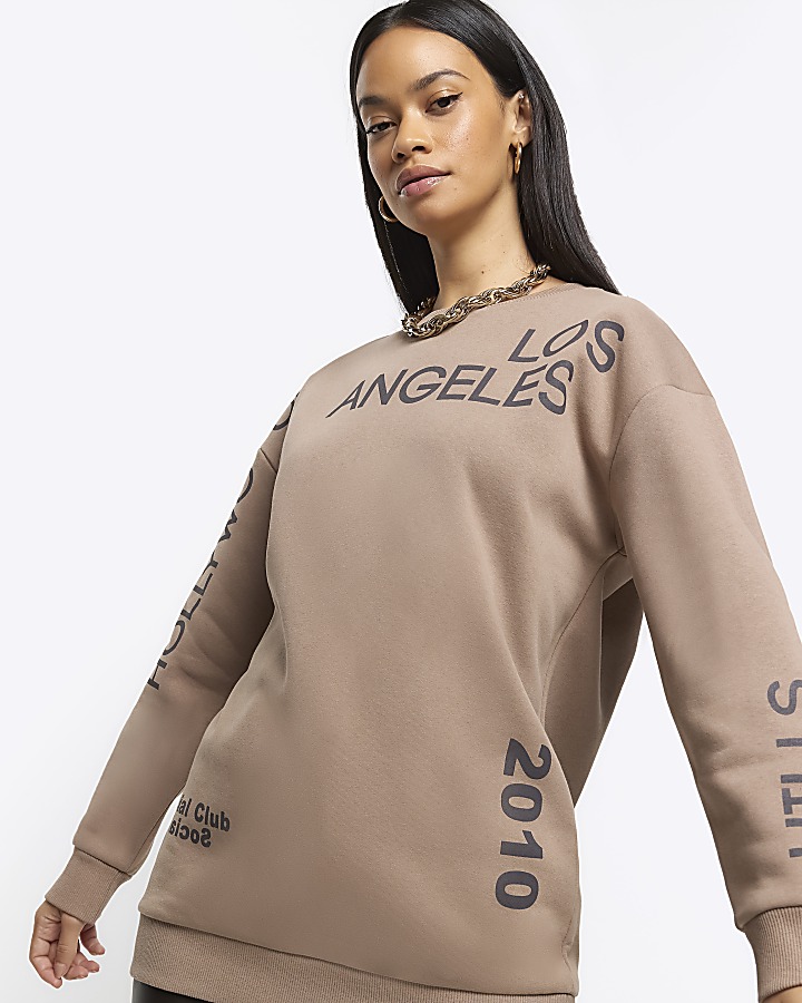 Brown Los Angeles graphic sweatshirt