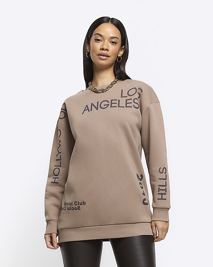 Brown Los Angeles graphic sweatshirt