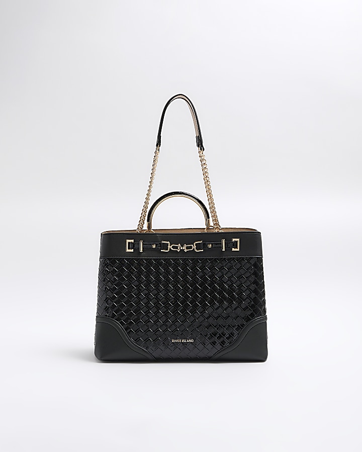 River island black sale bag with gold chain