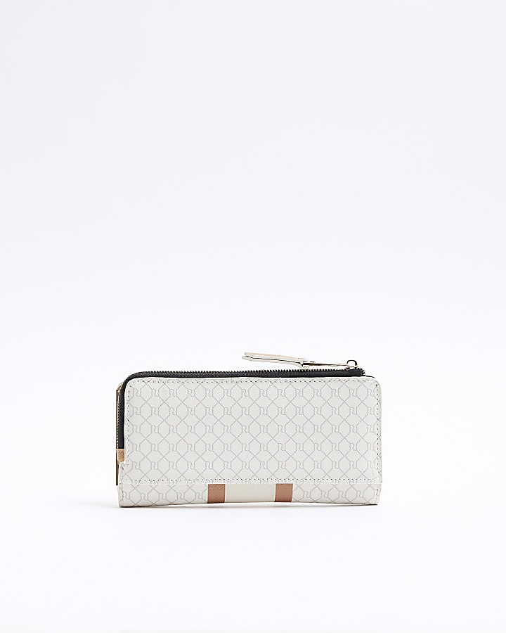 White monogram stripe purse