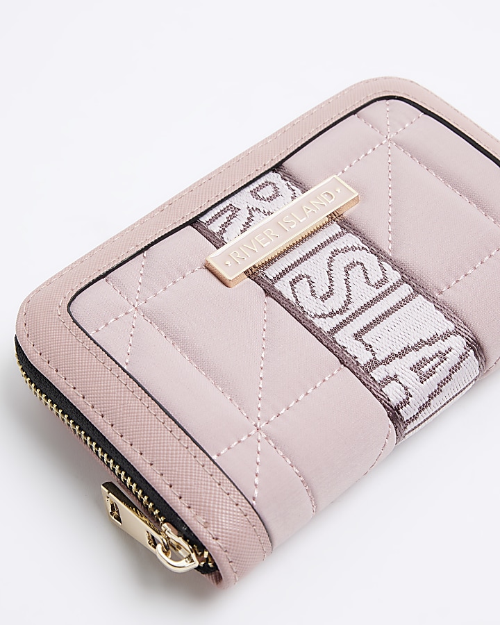 Pink soft quilted webbing purse