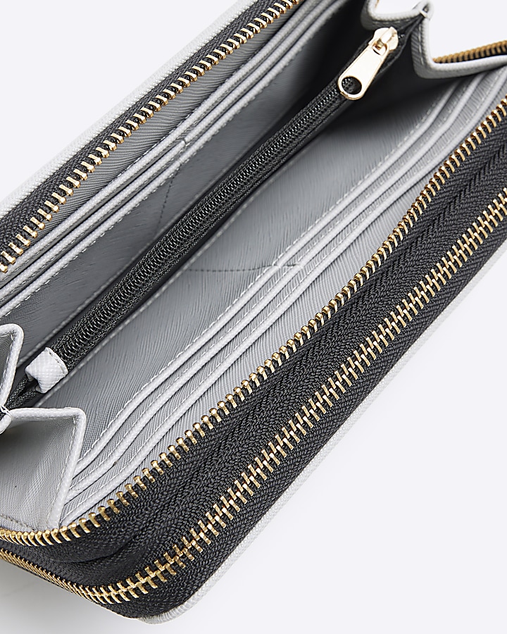 Grey RI monogram webbing purse