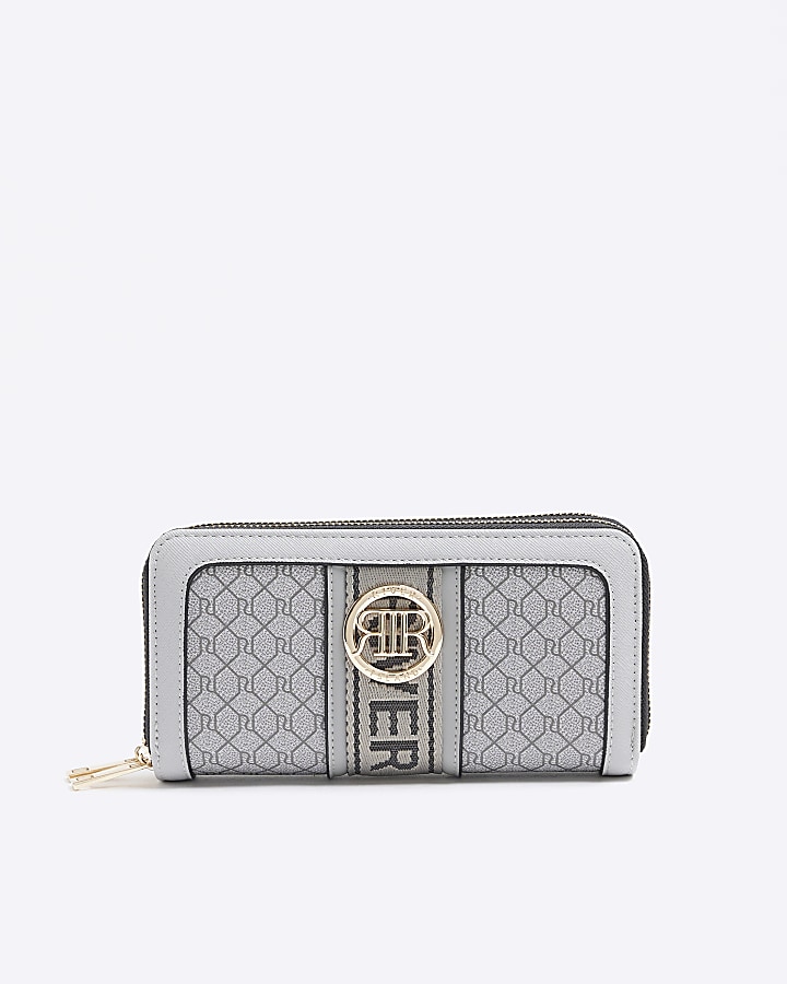 Grey RI monogram webbing purse