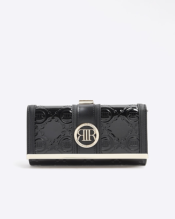 Black ri monogram embossed patent online bag