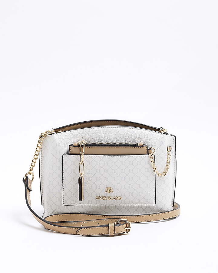 River island white cross cheap body bag