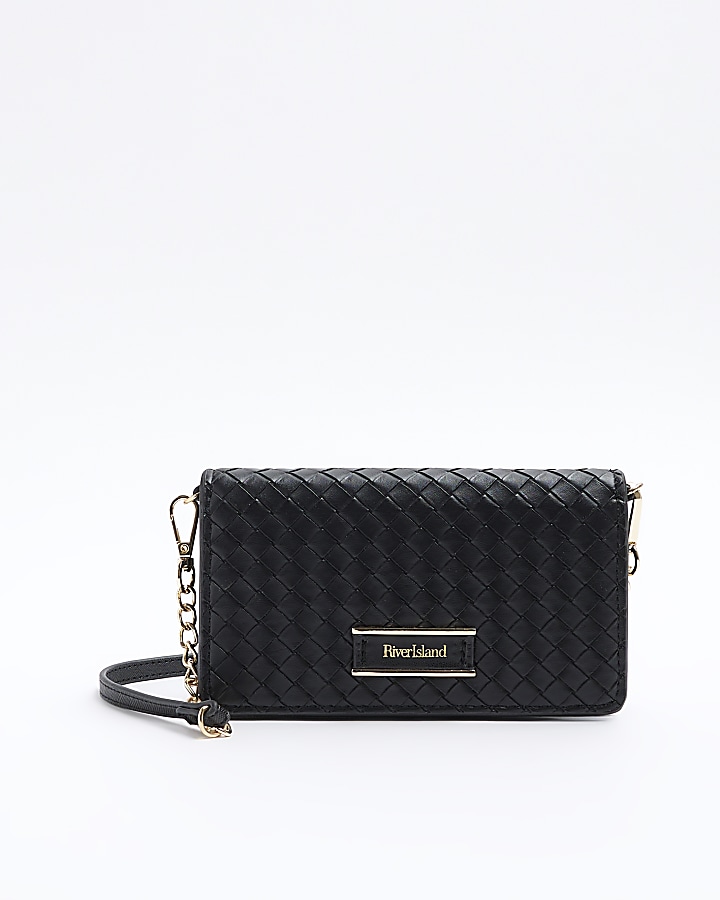 Black cross body 2025 bag river island