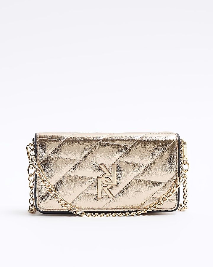 River island rose cheap gold beach bag