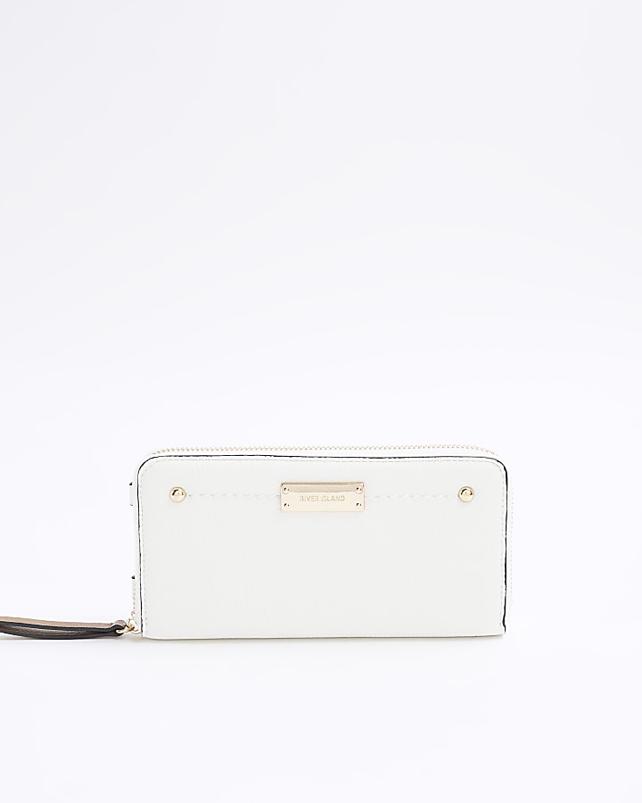 White 2 in 1 monogram purse