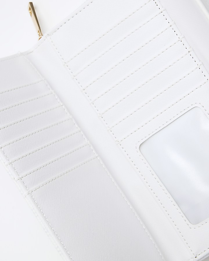 White monogram purse