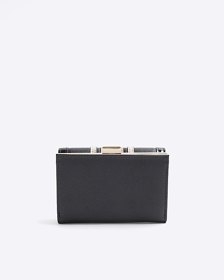 Black stripe purse River Island