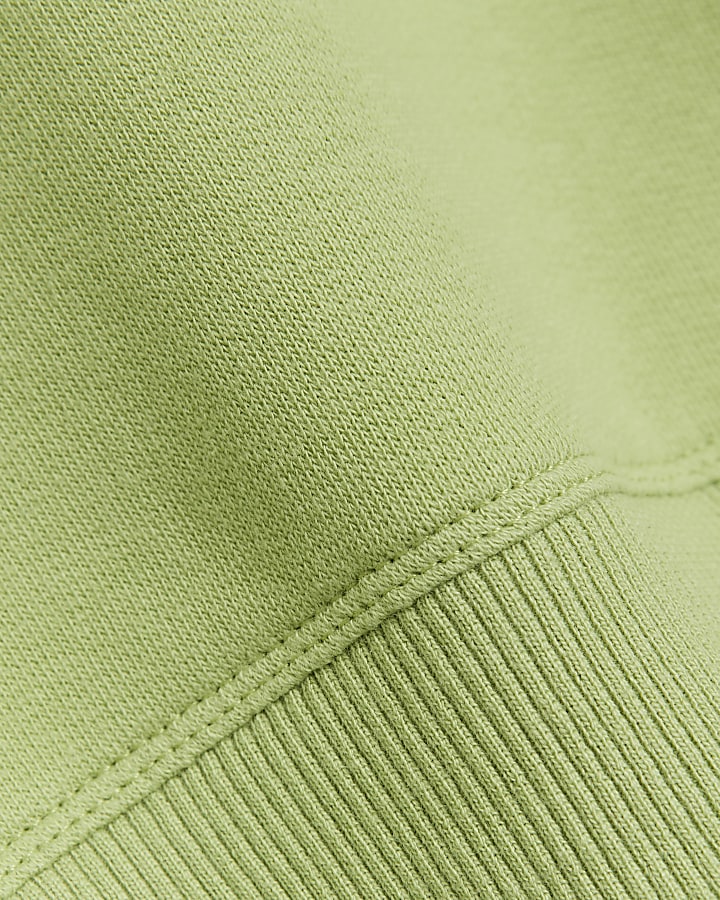 Green crop plain sweatshirt
